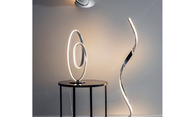 Aria Modern Chrome Led Swirl Table Lamp within dimensions 1000 X 1000