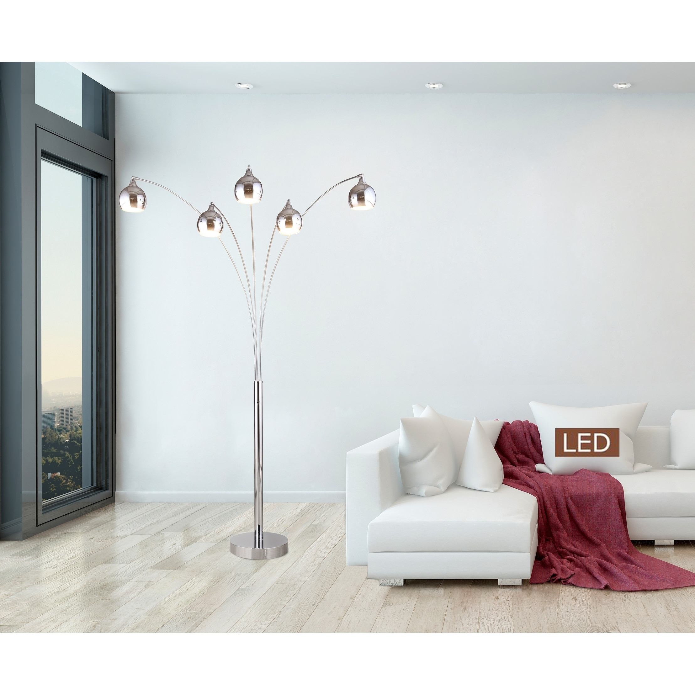 Artiva Amore 86 Chrome Arched Led Floor Lamp Wdimmer 5000 intended for dimensions 2216 X 2216