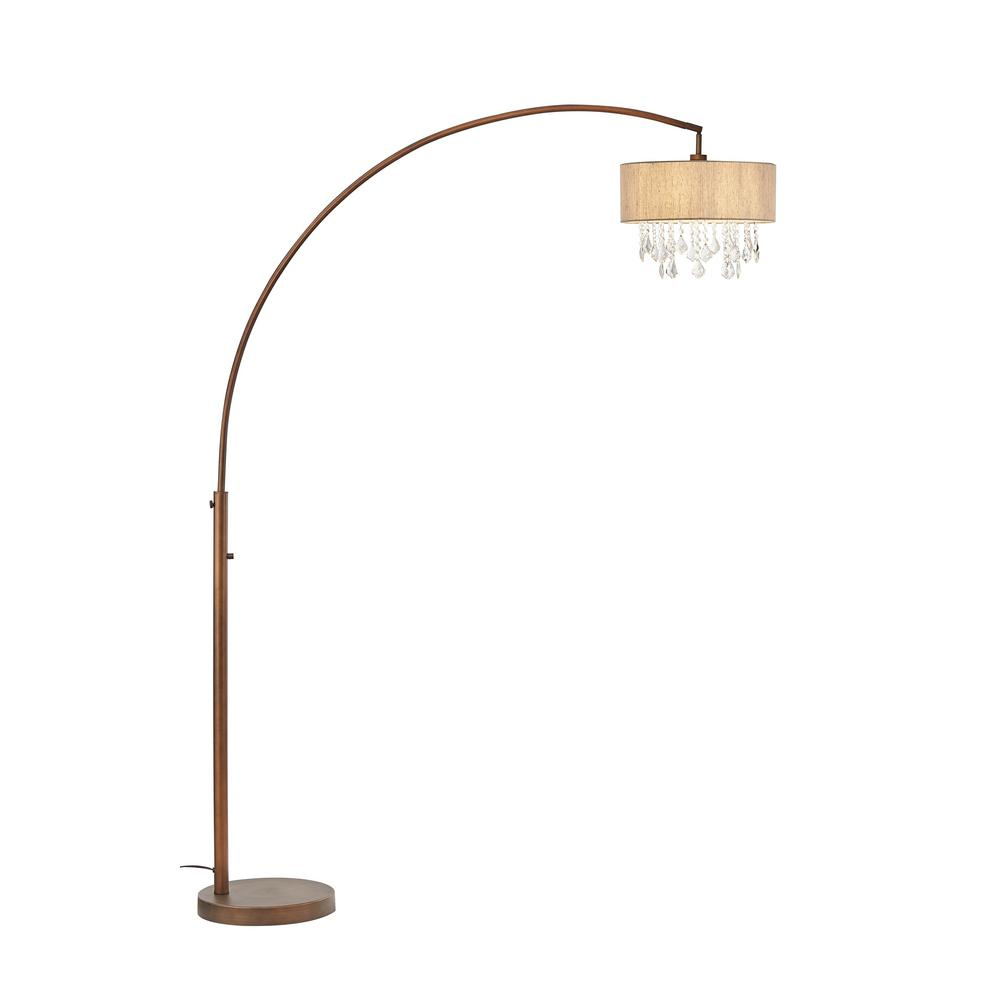 Artiva Elena Iii 81 In Led Arched Antique Bronze Crystal Floor Lamp With Dimmer within sizing 1000 X 1000