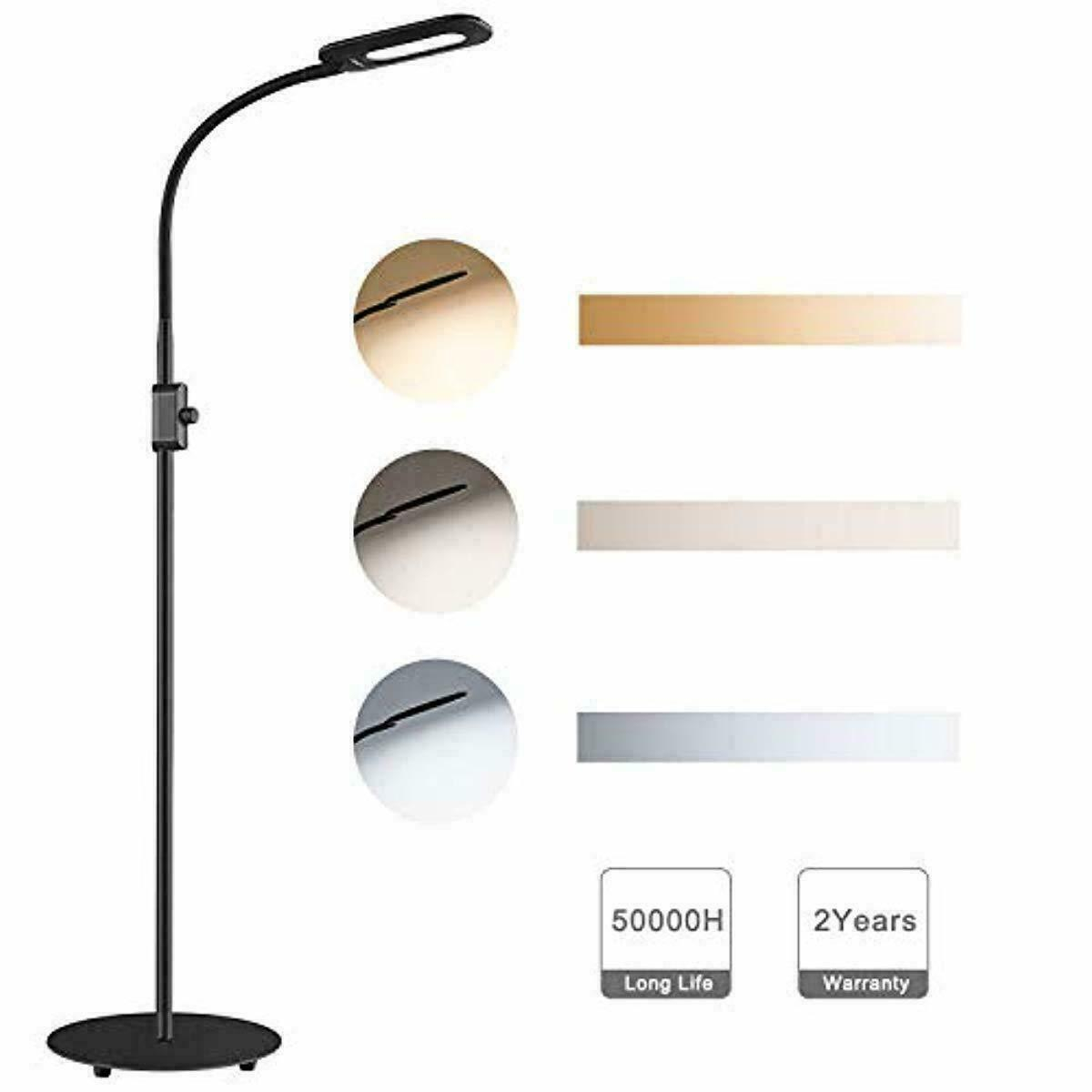 Aukey 8w Led Floor Lamp Reading 3 Color Temperatures 20 Dimmable Brightness with proportions 1200 X 1200