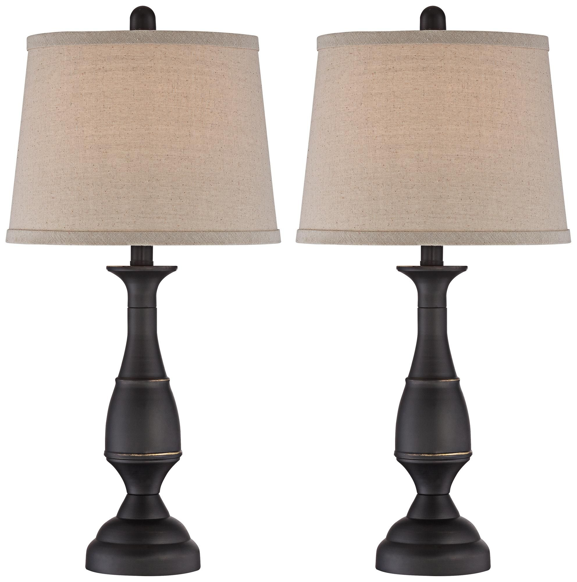 Ben Bronze Metal Table Lamp Set Of 2 8j913 Lampsplus inside measurements 1984 X 2000