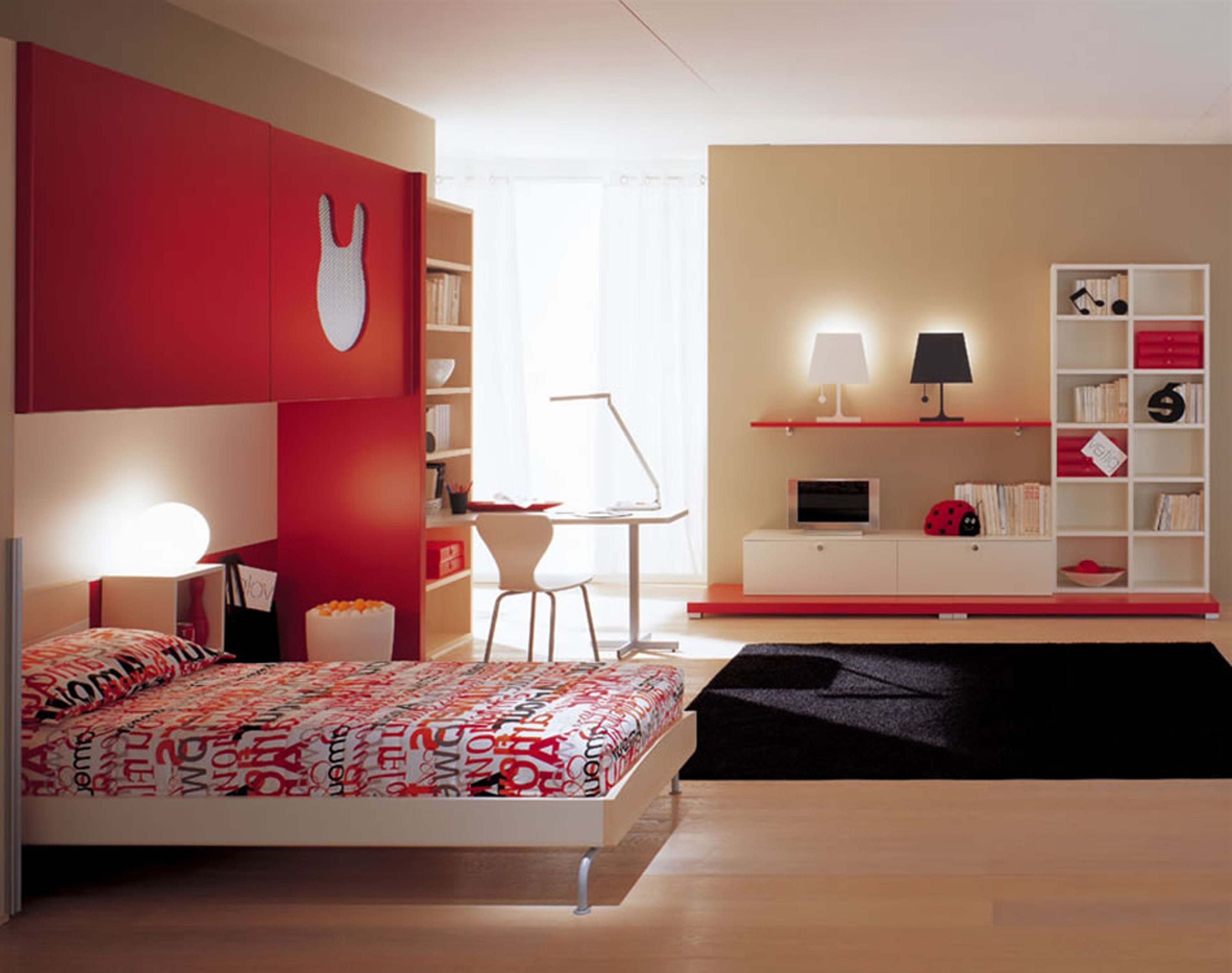 Разная мебель в разных комнатах. Спальня в Красном стиле. Современная комната. Красивая комната. Интерьер комнаты.