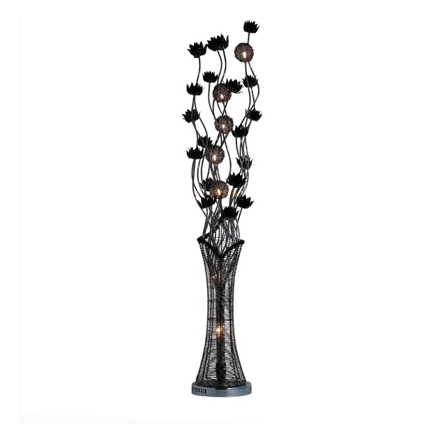 Black Flower Metal Floor Lamp intended for size 1500 X 1500