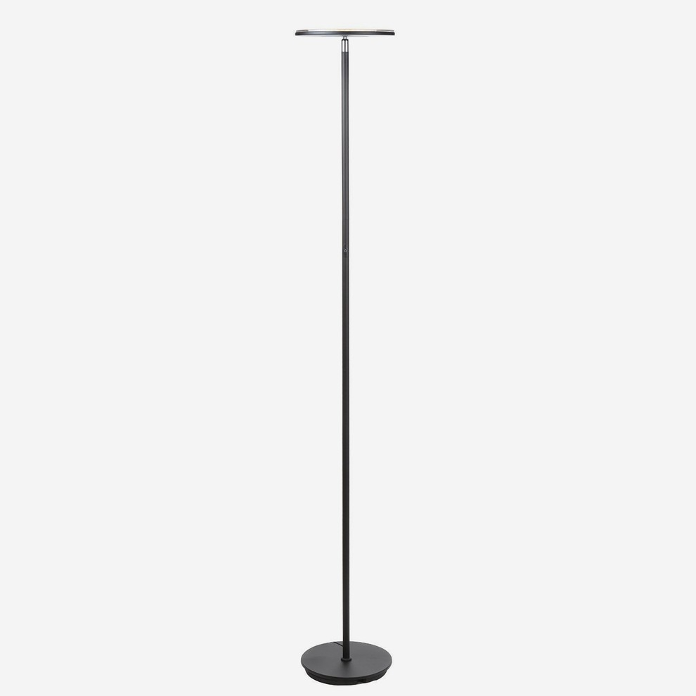 Brightech Sky Flux Led Torchiere Floor Lamp Jet Black pertaining to dimensions 990 X 990