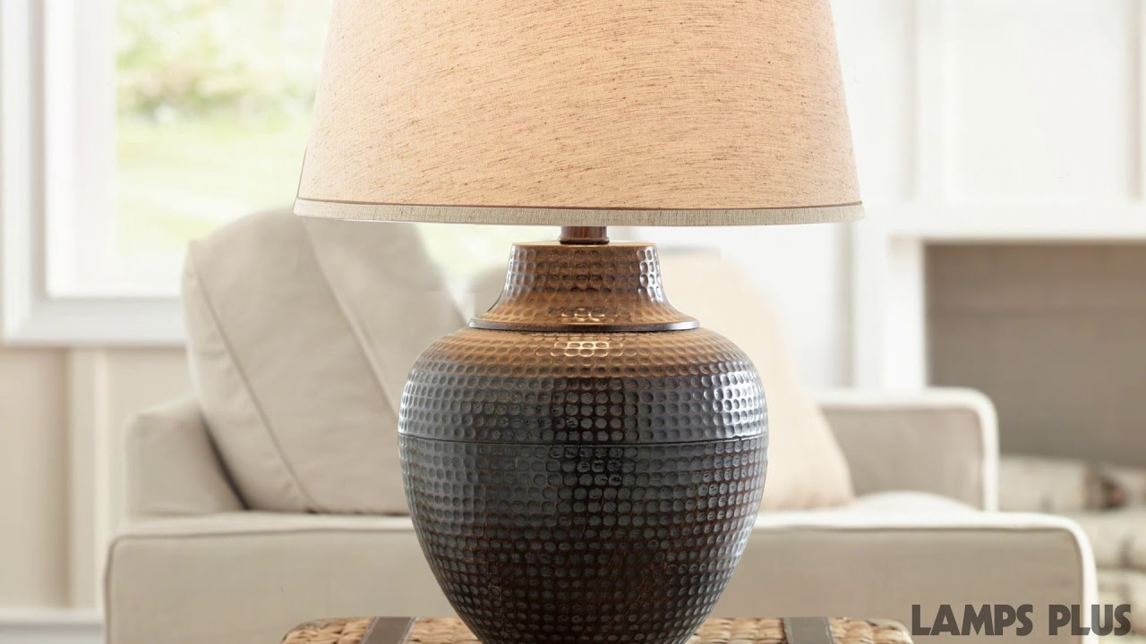 Brighton Hammered Pot Bronze Table Lamp X4785 Lamps Plus with regard to proportions 1280 X 720