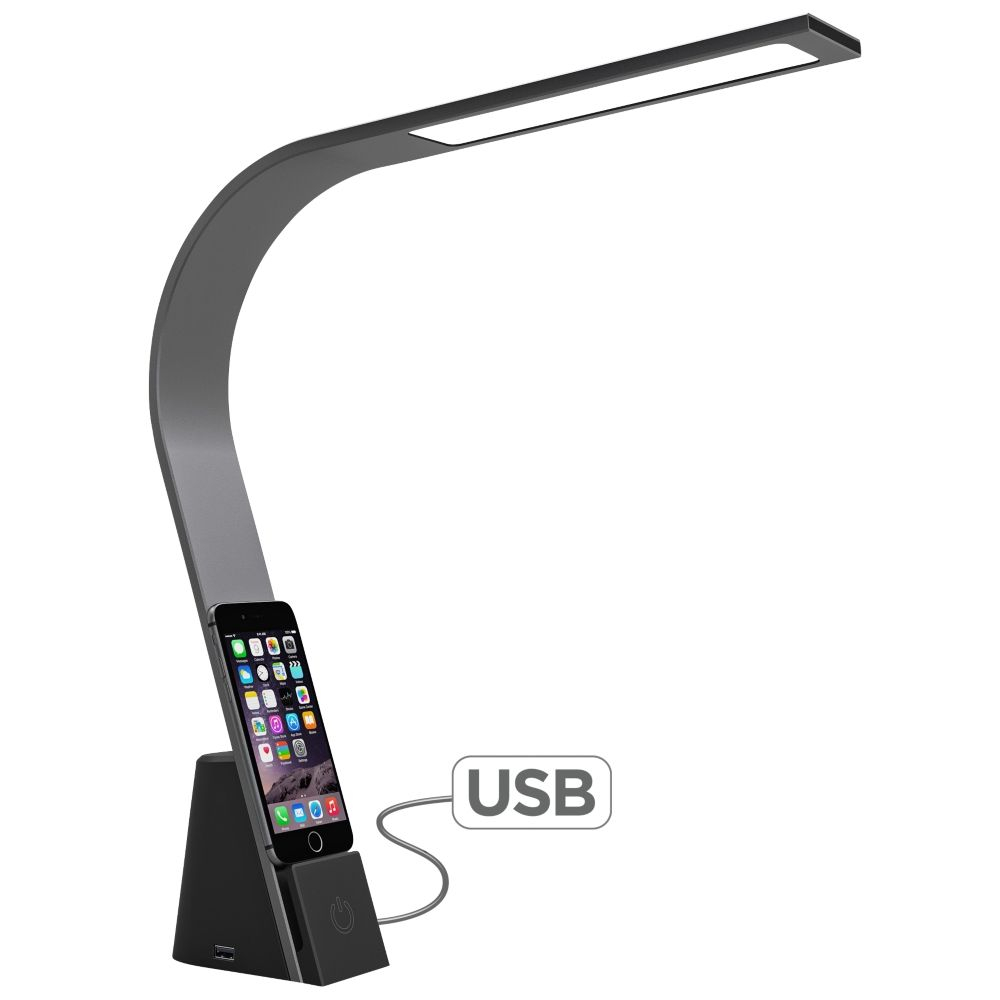 Brooklyn Mighty Bright Lux Led And Usb Desk Lamp In Black intended for sizing 1000 X 1000