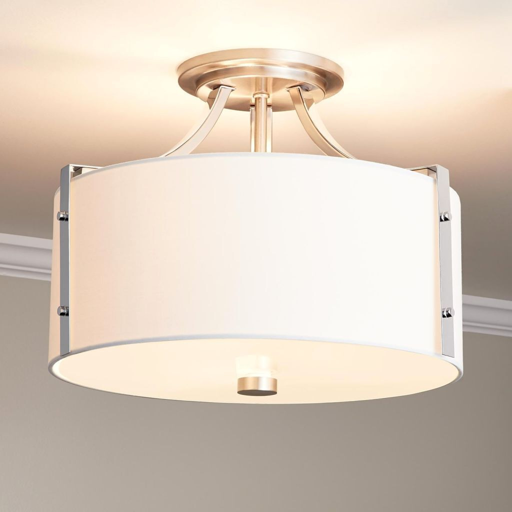 Brushed Nickel Semi Flush Ceiling Light Crazymbaclub pertaining to measurements 1024 X 1024