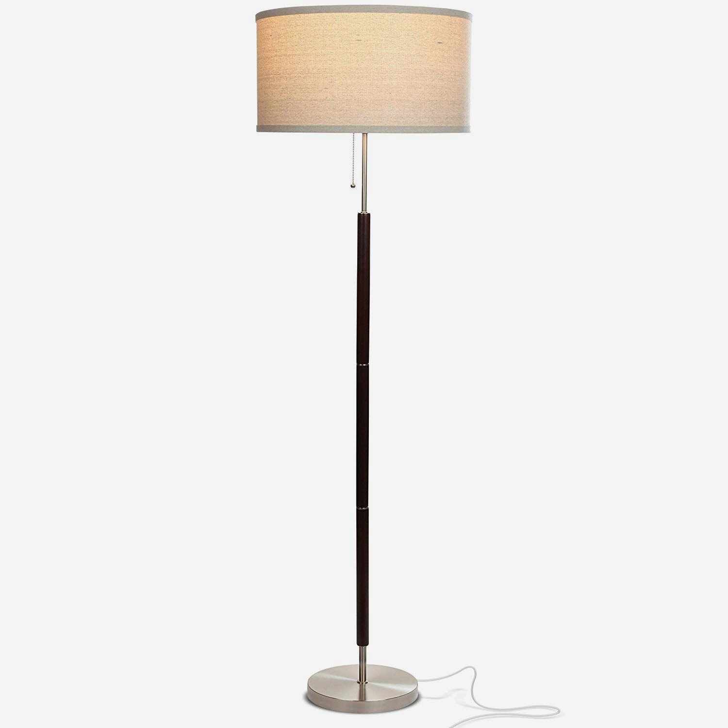 Carter Floor Led Mid Century Modern Floor Lamp Walnut Wood Finish in proportions 1500 X 1500