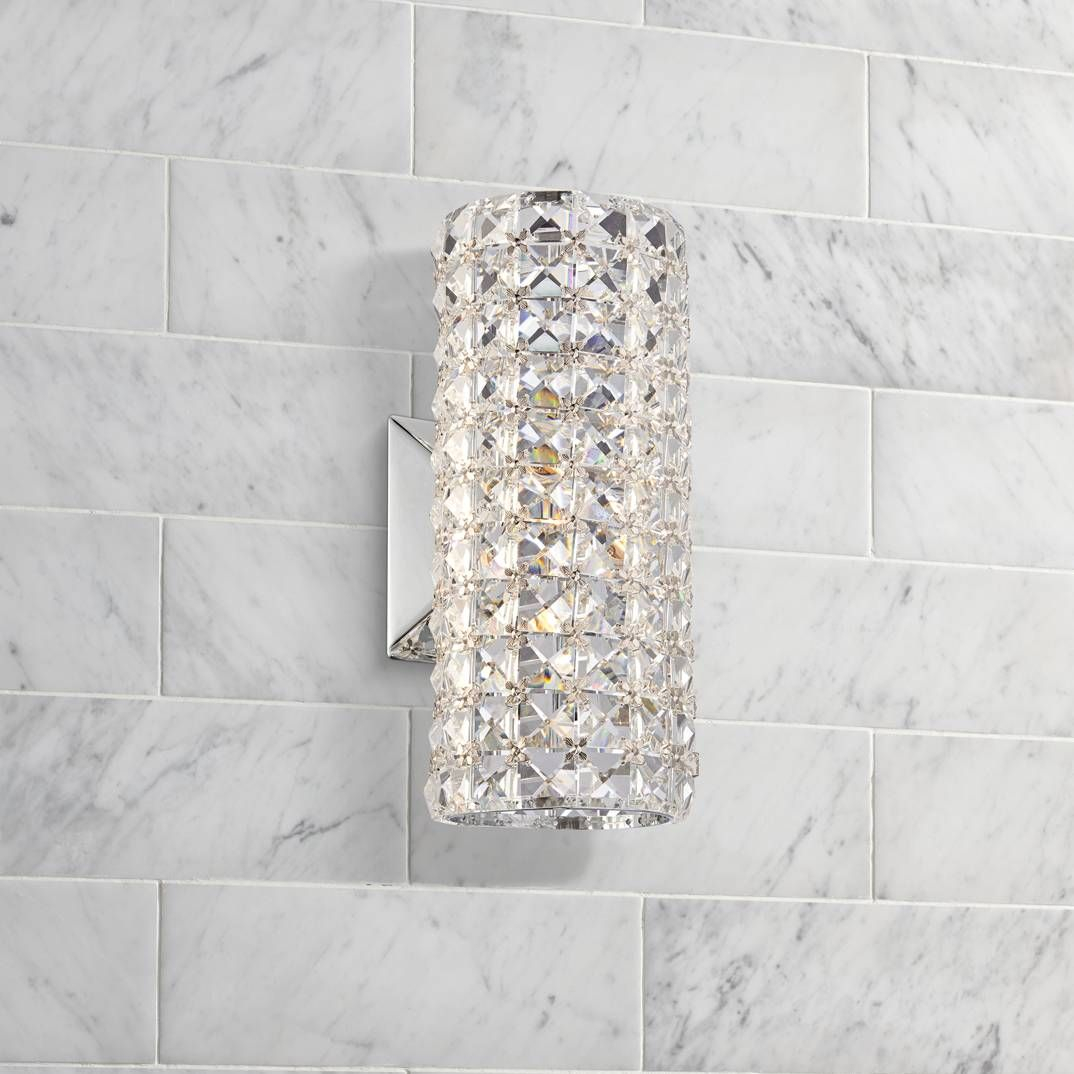 Cesenna 10 14 High Crystal Cylinder Wall Sconce Y6859 in size 1074 X 1074