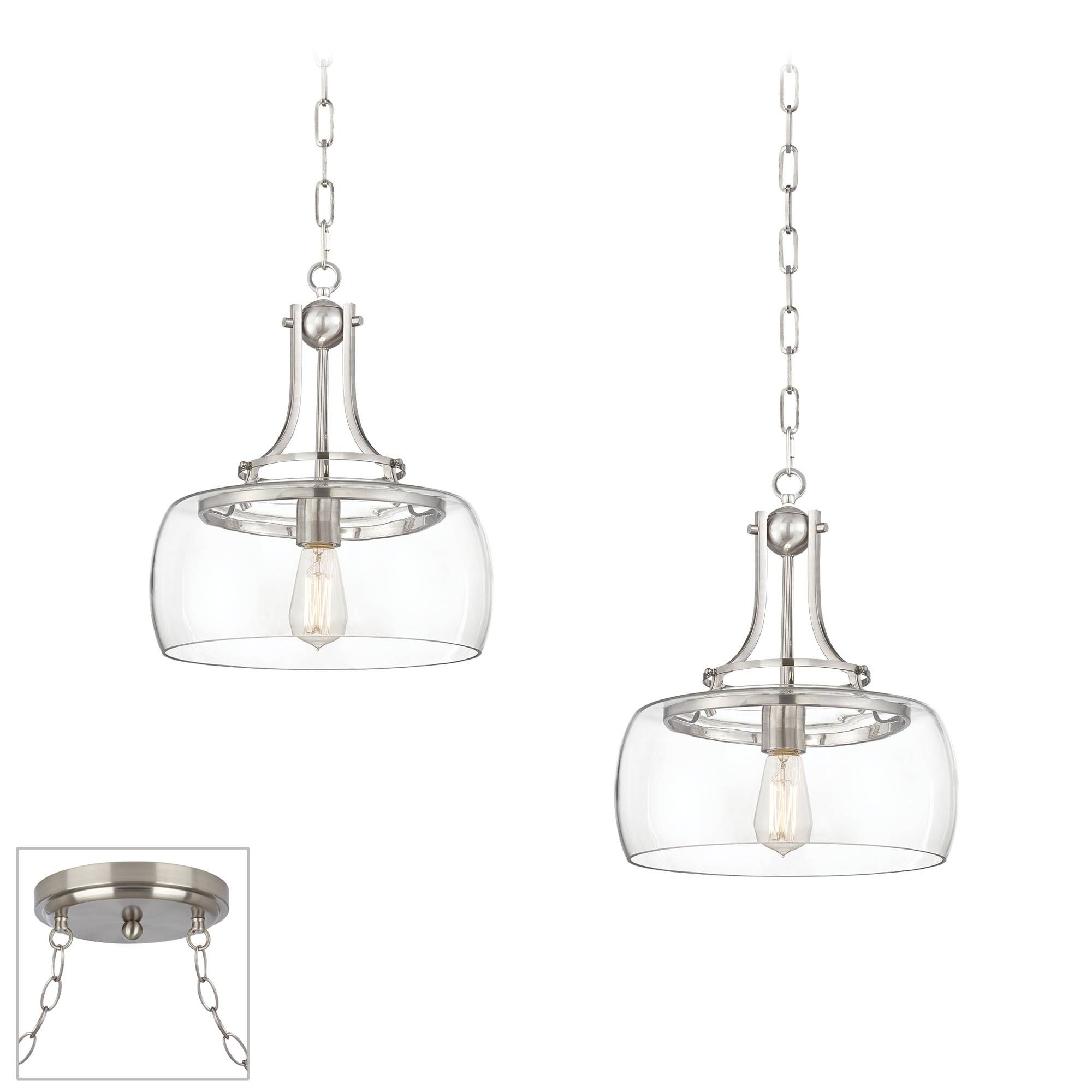 Charleston Brushed Nickel And Glass 2 Light Swag Chandelier regarding measurements 2000 X 2000