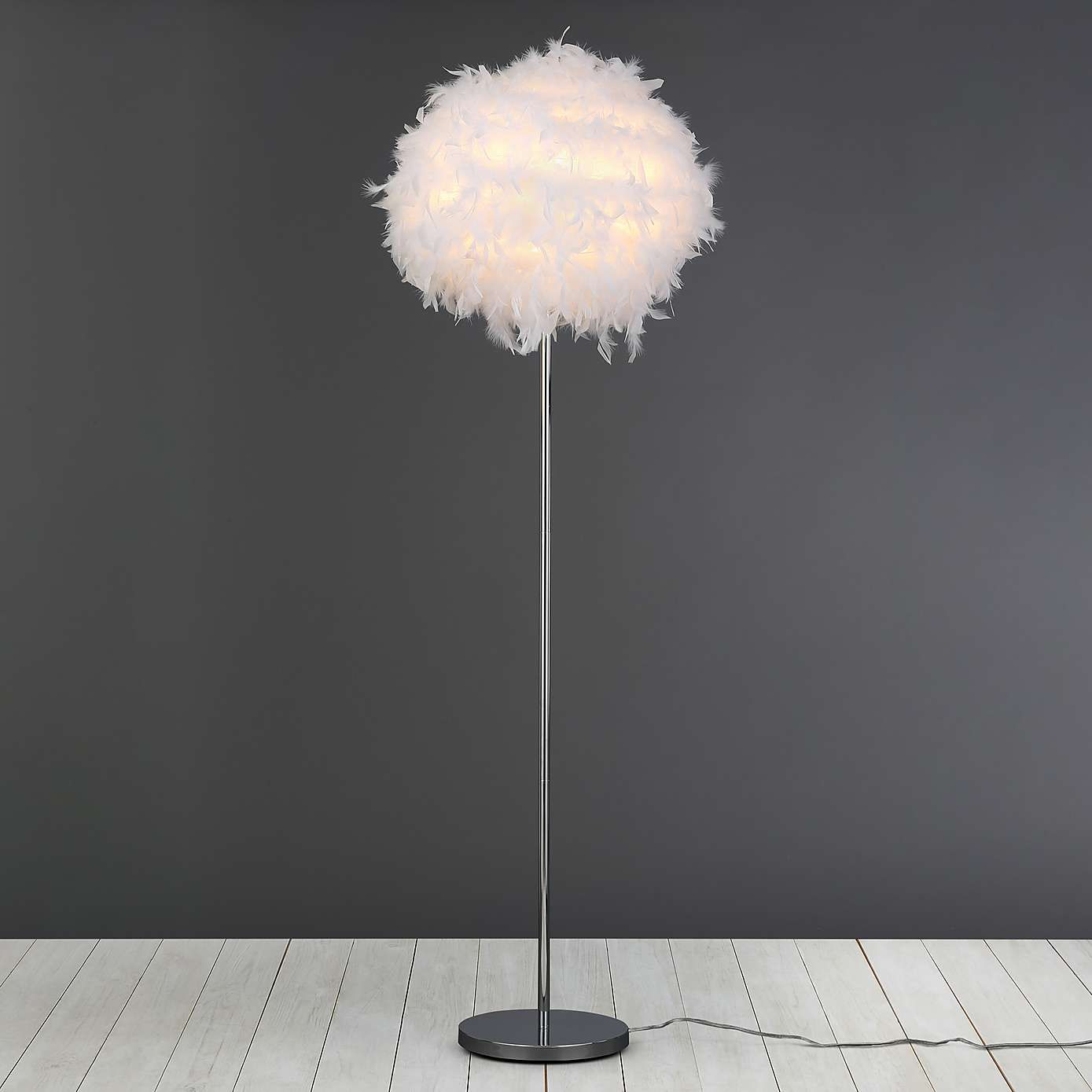 Chloe White Feather Floor Lamp In 2019 Floor Lamp White in proportions 1389 X 1389