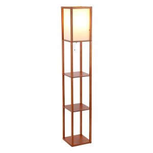 Co Z 63 Inch Modern Led Etagere Floor Lamp With 3 Wood Storage Shelves with regard to dimensions 1800 X 1800