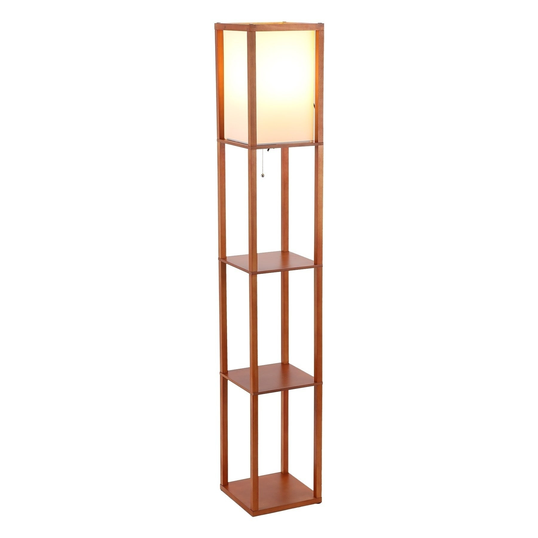 Co Z 63 Inch Modern Led Etagere Floor Lamp With 3 Wood Storage Shelves with regard to dimensions 1800 X 1800