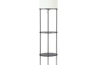 Co Z Led Etagere Metal Floor Lamp With 3 Wood Shelves pertaining to sizing 1800 X 1800