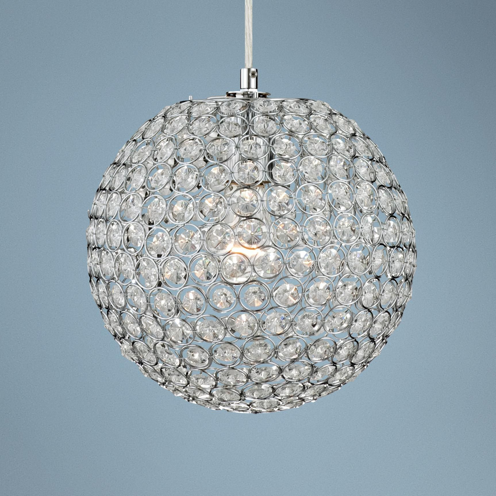 Crystal Beaded 10 Wide Globe Mini Pendant P4616 Lamps in proportions 1726 X 1726