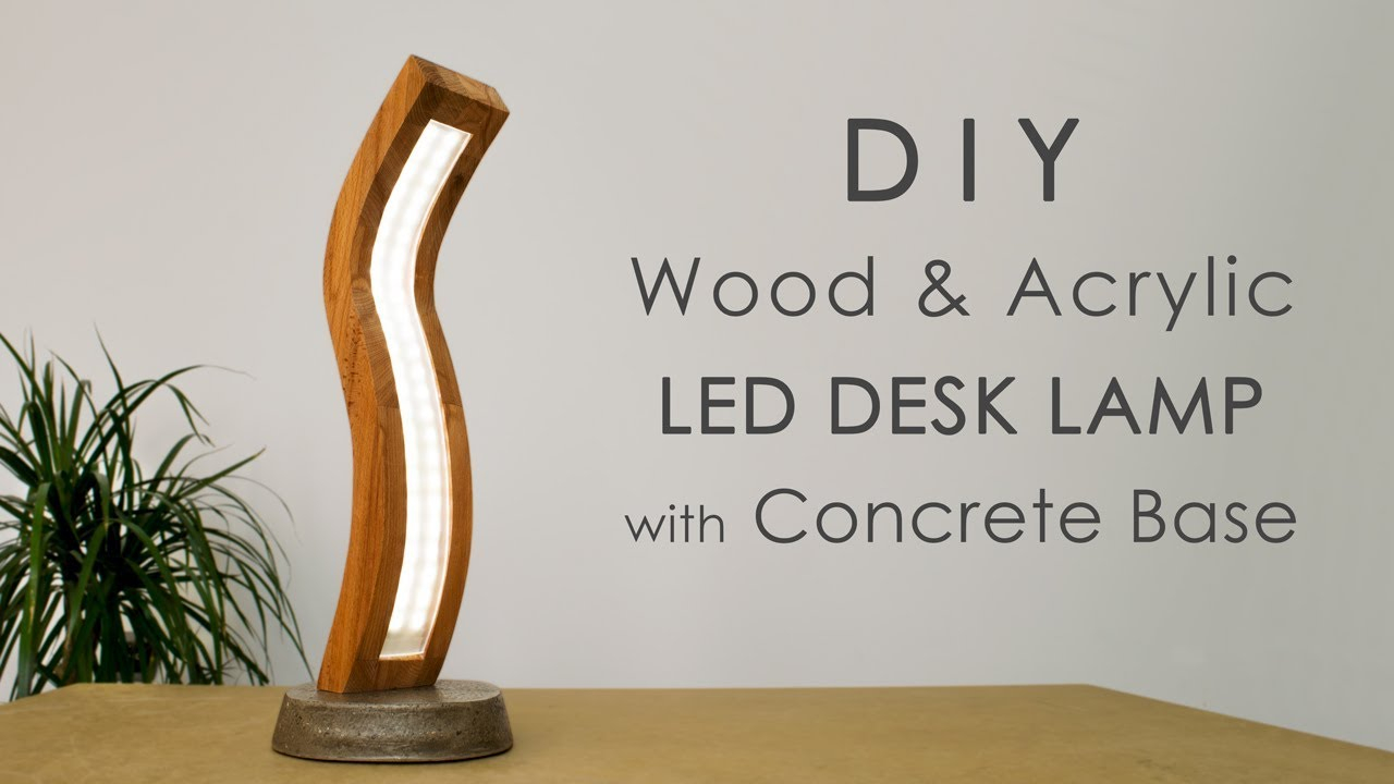 Curved Wood And Acrylic Led Desk Lamp With Concrete Base Bending Acrylic for proportions 1280 X 720