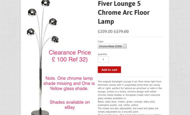 Danalight Art No 5805 Chrome Shades X 5 Floor Lamp Ex Display See Description for sizing 1600 X 1200