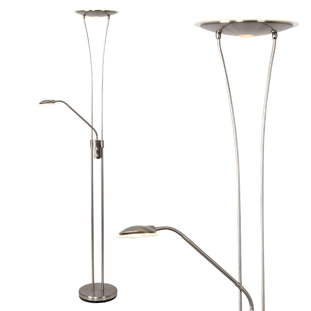 Dawson Satin Nickel Father Son Led Floor Lamp for size 1000 X 1000