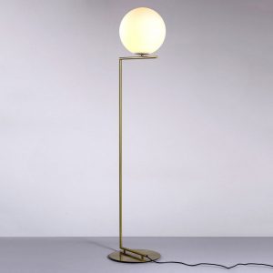 Details About Modern White Glass Globe Shade 1 Light Brass Linear Led Floor Lamp Artistic Deco with dimensions 1000 X 1000