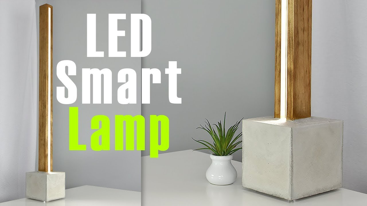 Diy Led Lamp With A Concrete Base Controlled It With A Mobile App for size 1280 X 720