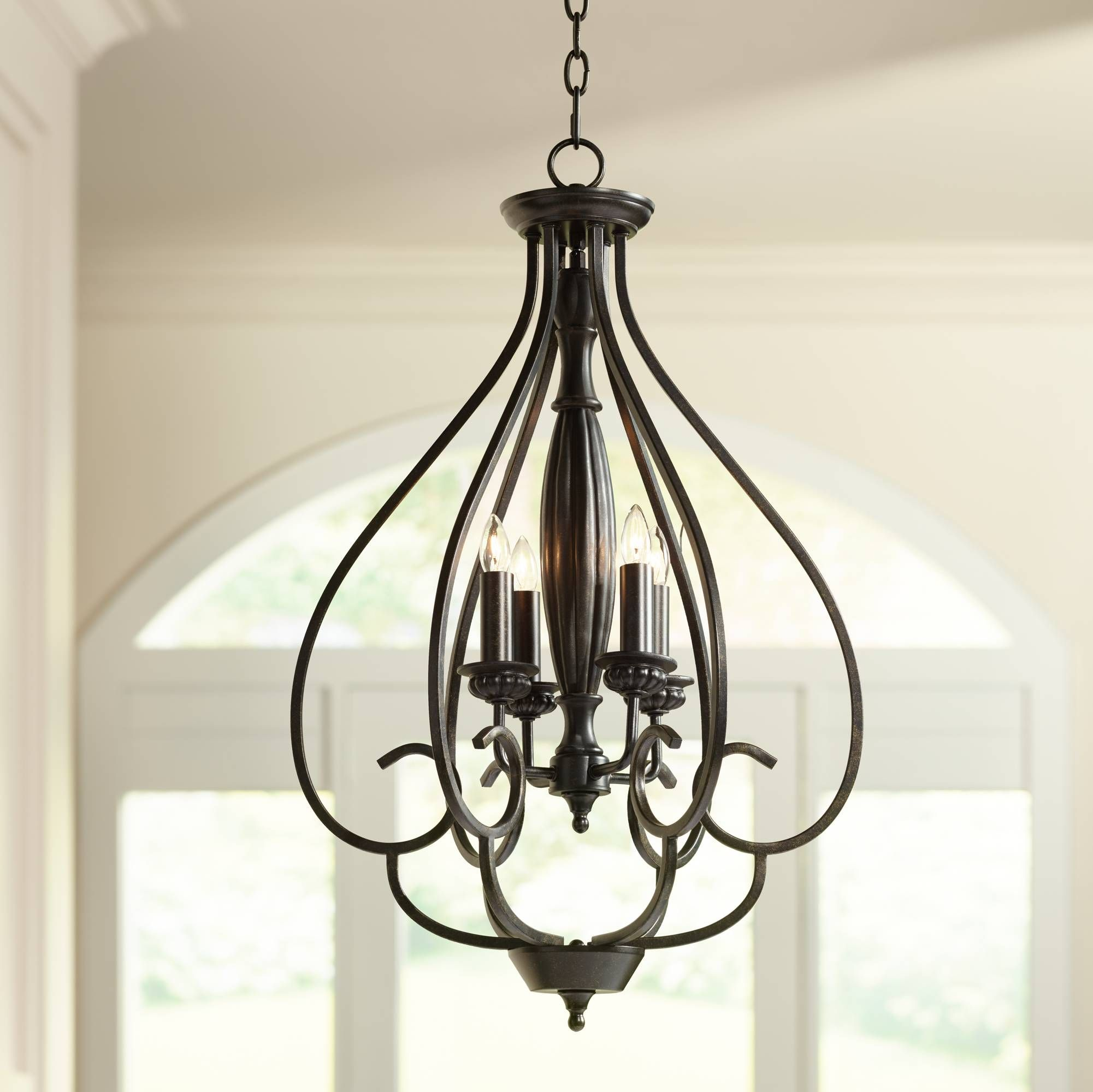 Dunnell 18 34 Wide Bronze Foyer Chandelier Lighting in sizing 2001 X 2000