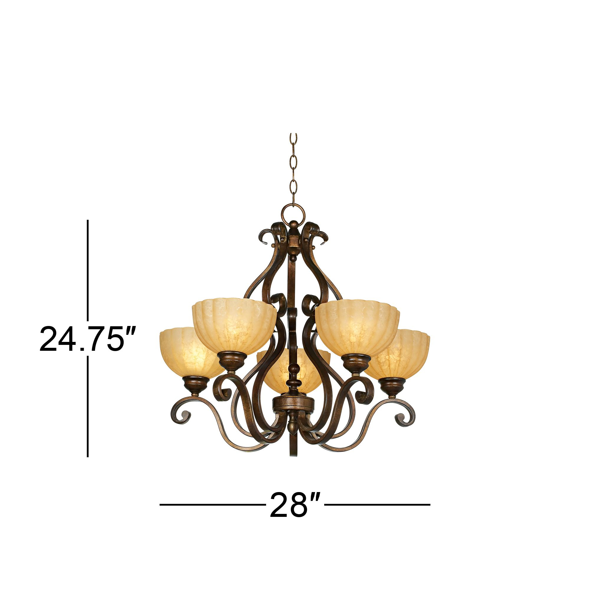 Franklin Iron Works Golden Bronze Chandelier 28 Wide Scroll within size 2000 X 2000