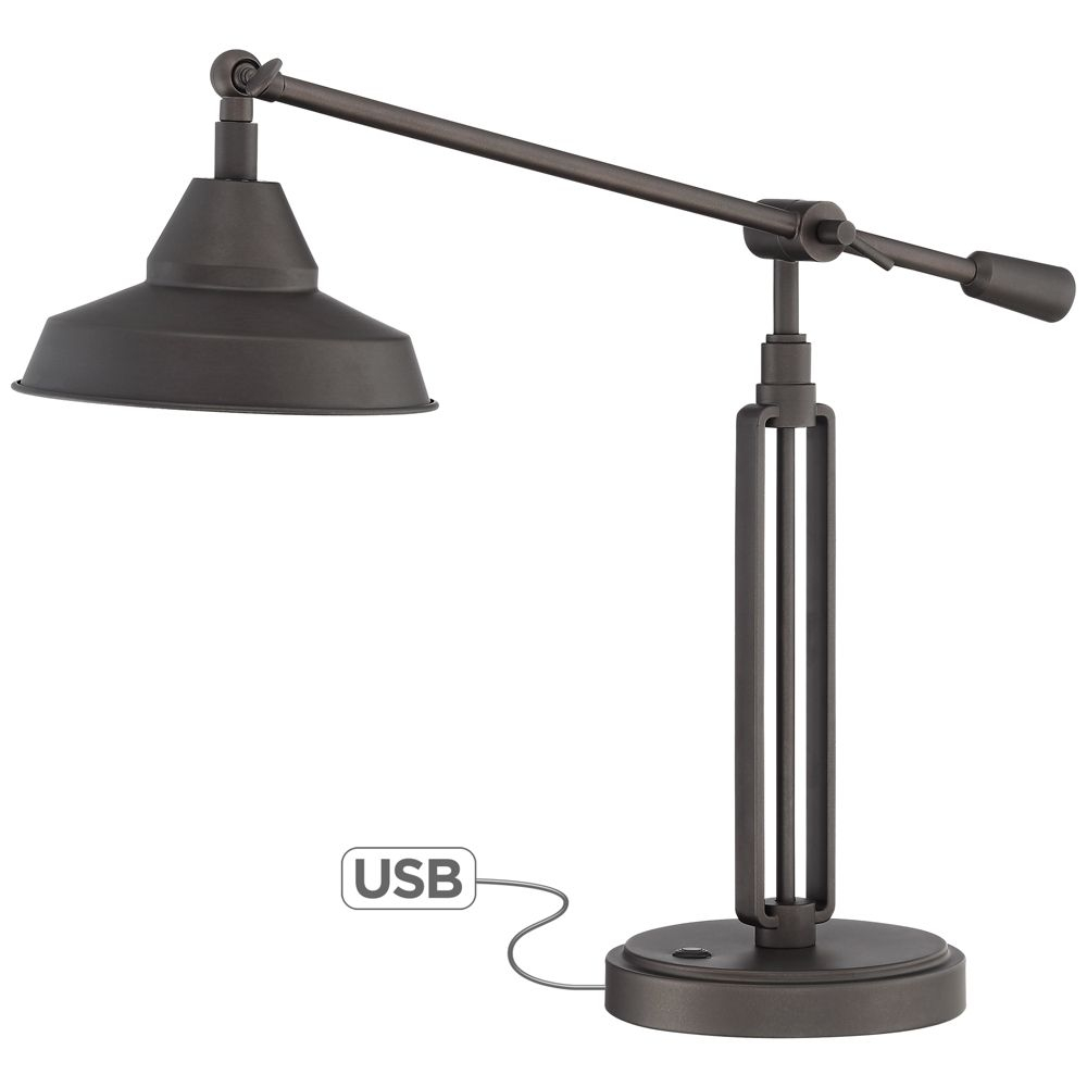 Franklin Iron Works Turnbuckle Led Desk Lamp With Usb Port inside measurements 1000 X 1000