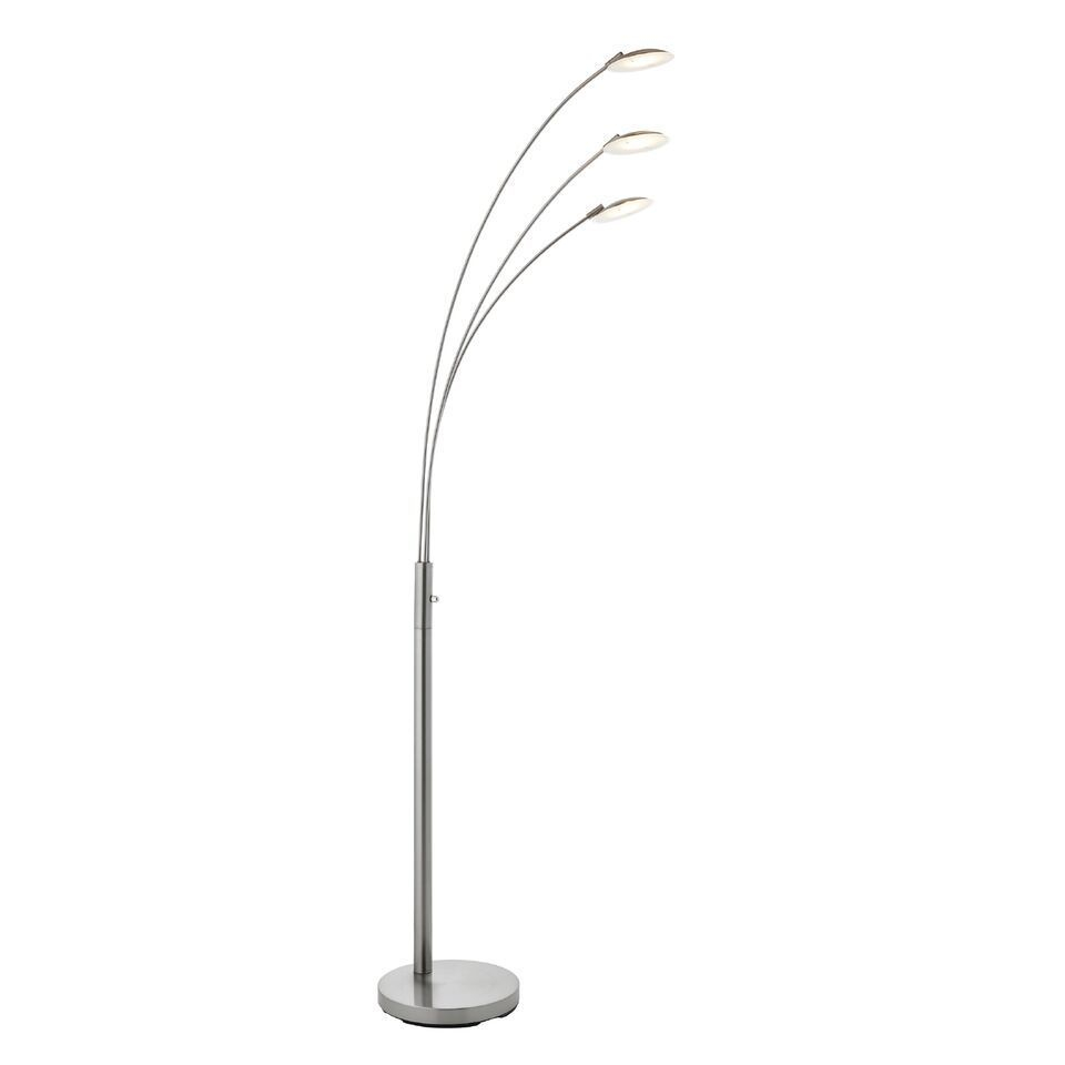 Fynn 3 Light Led Floor Reading Lamp In Satin Nickel Endon 76563 in dimensions 960 X 960