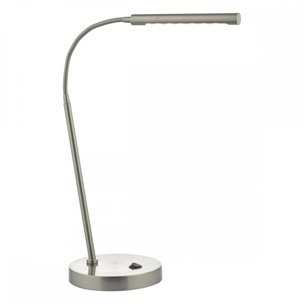 Get4146 Gettis Single Light Led Desk Lamp In Satin Chrome Finish intended for proportions 1000 X 1000