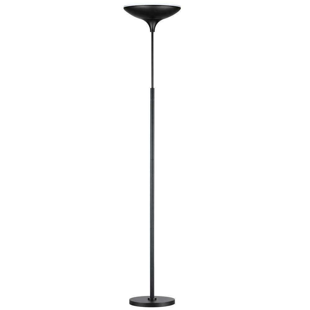 Globe Electric 71 In Black Satin Led Floor Lamp Torchiere With Energy Star in size 1000 X 1000