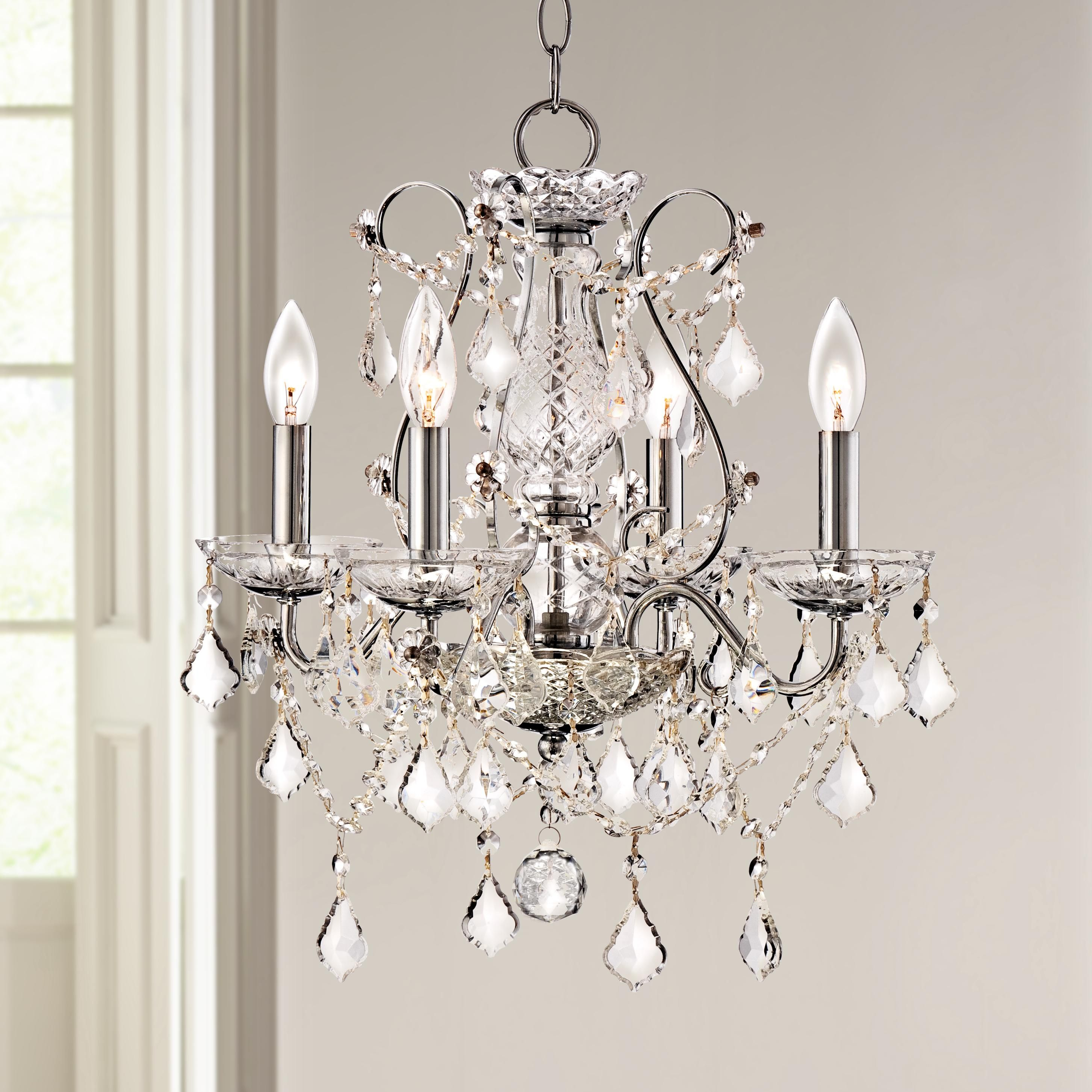 Grace 17 Wide Chrome And Crystal 4 Light Chandelier in dimensions 2906 X 2906