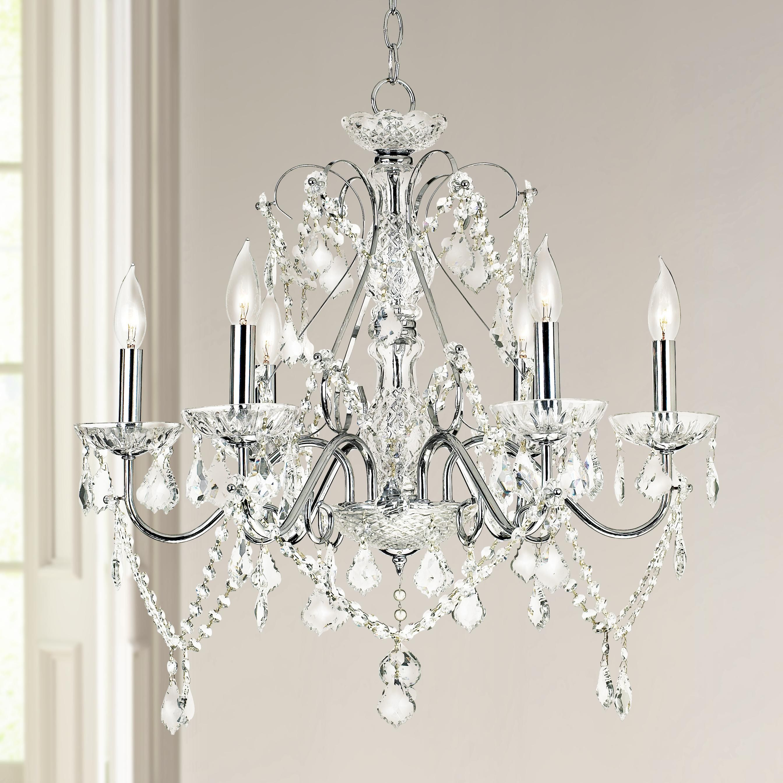 Grace 23 12 Wide Chrome And Crystal 6 Light Chandelier In with regard to dimensions 2687 X 2687