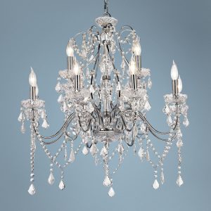 Grace 30 Wide Chrome And Crystal 12 Light Chandelier throughout sizing 2440 X 2440