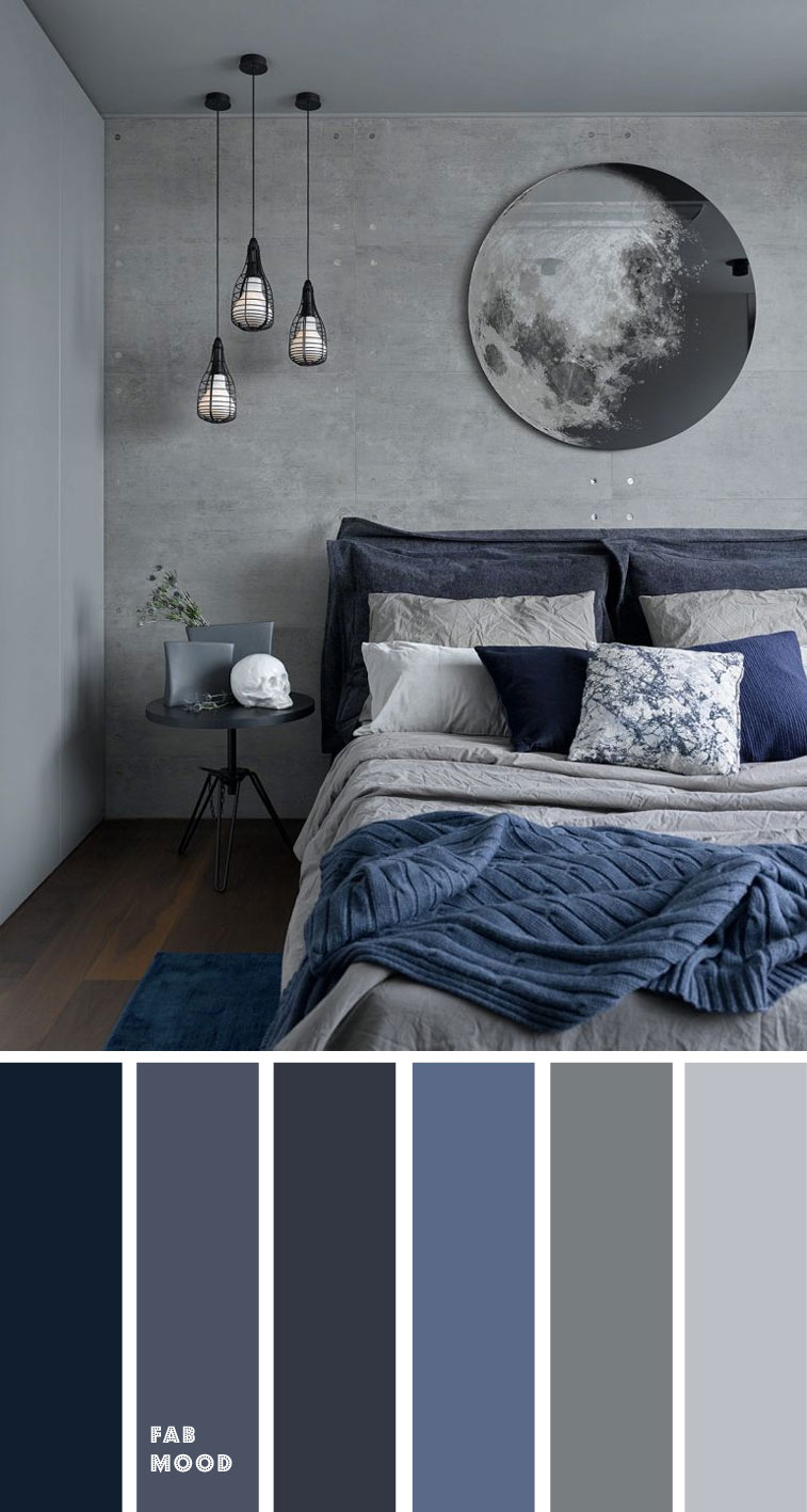 Grey And Dark Blue Bedroom Color Scheme Grey Bedroom Color for sizing 757 X 1417