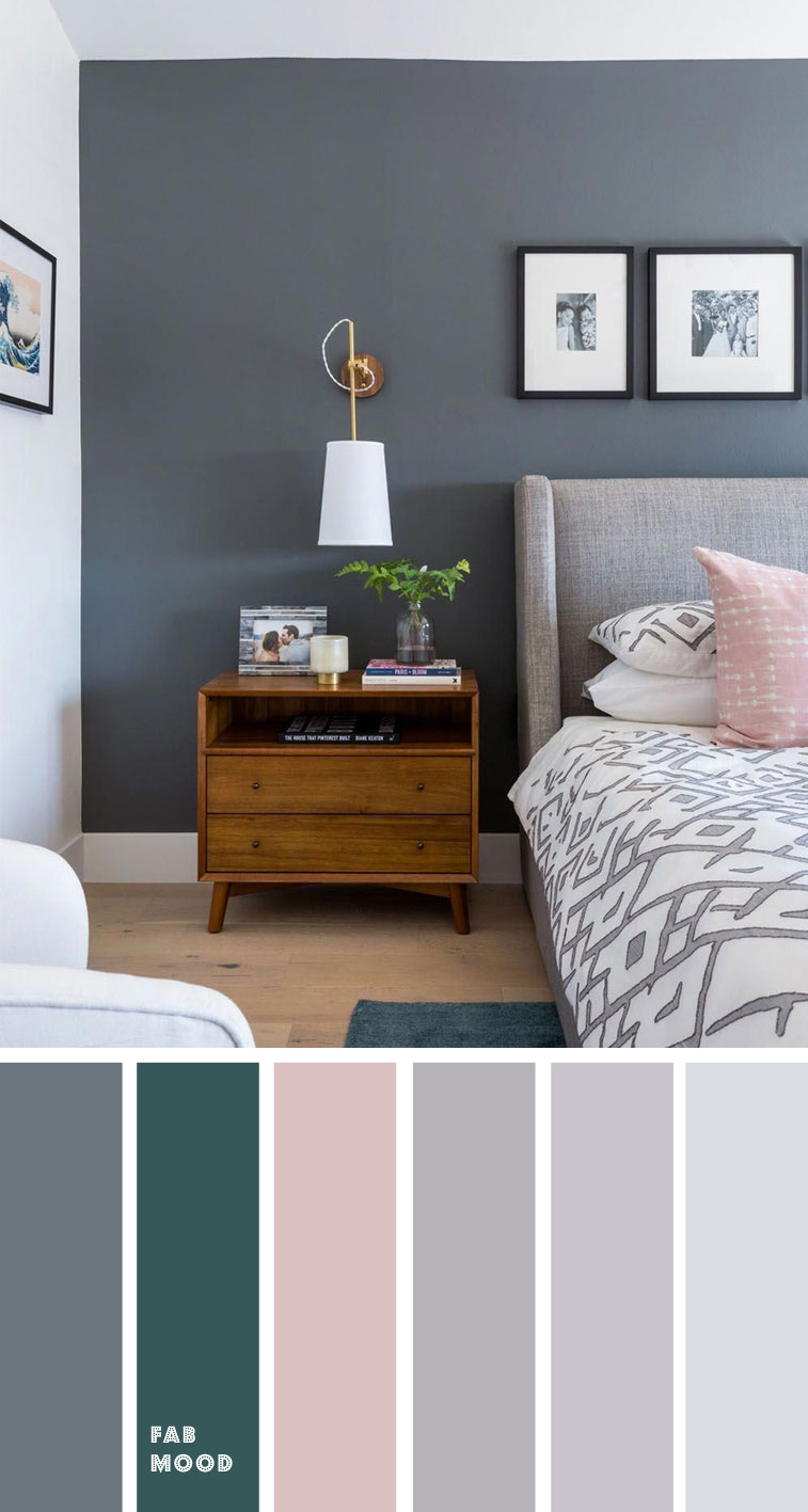 Grey Bedroom With Pink And Teal Accent Fabmood Wedding for measurements 757 X 1417