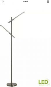 Hampton Bay Led 60 In Brushed Nickel Dual Floor Lamp With 3 Way Touch Dimmer within sizing 934 X 1600