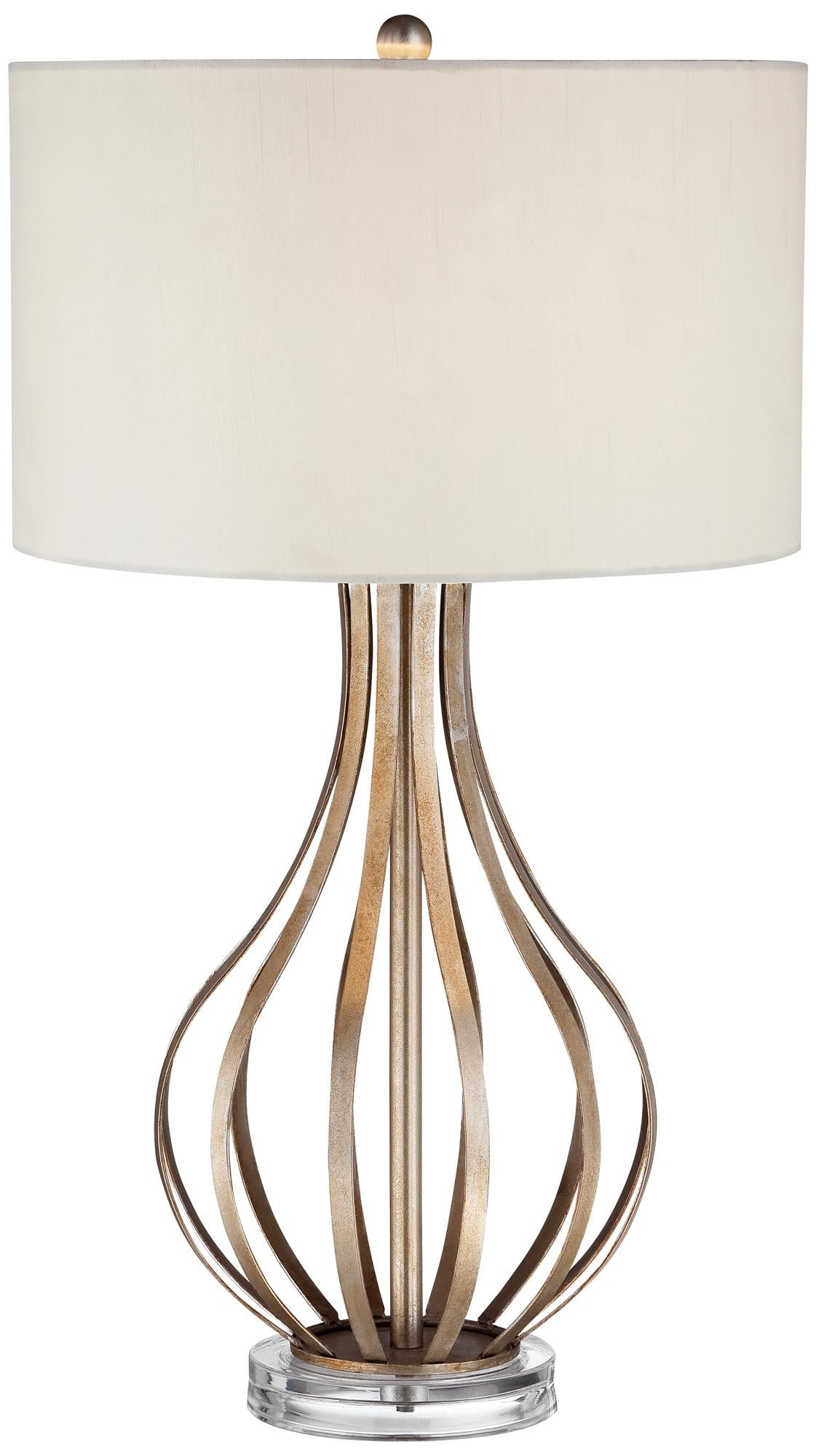 Hayden Silver Champagne Open Gourd Table Lamp 6r902 for dimensions 1121 X 2000