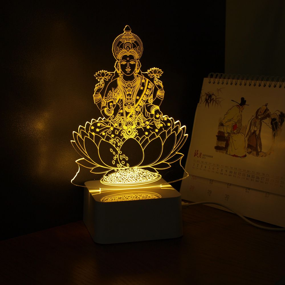 India God Lakshmi 3d Night Light Usb Led Desk Table Lampara intended for measurements 1000 X 1000