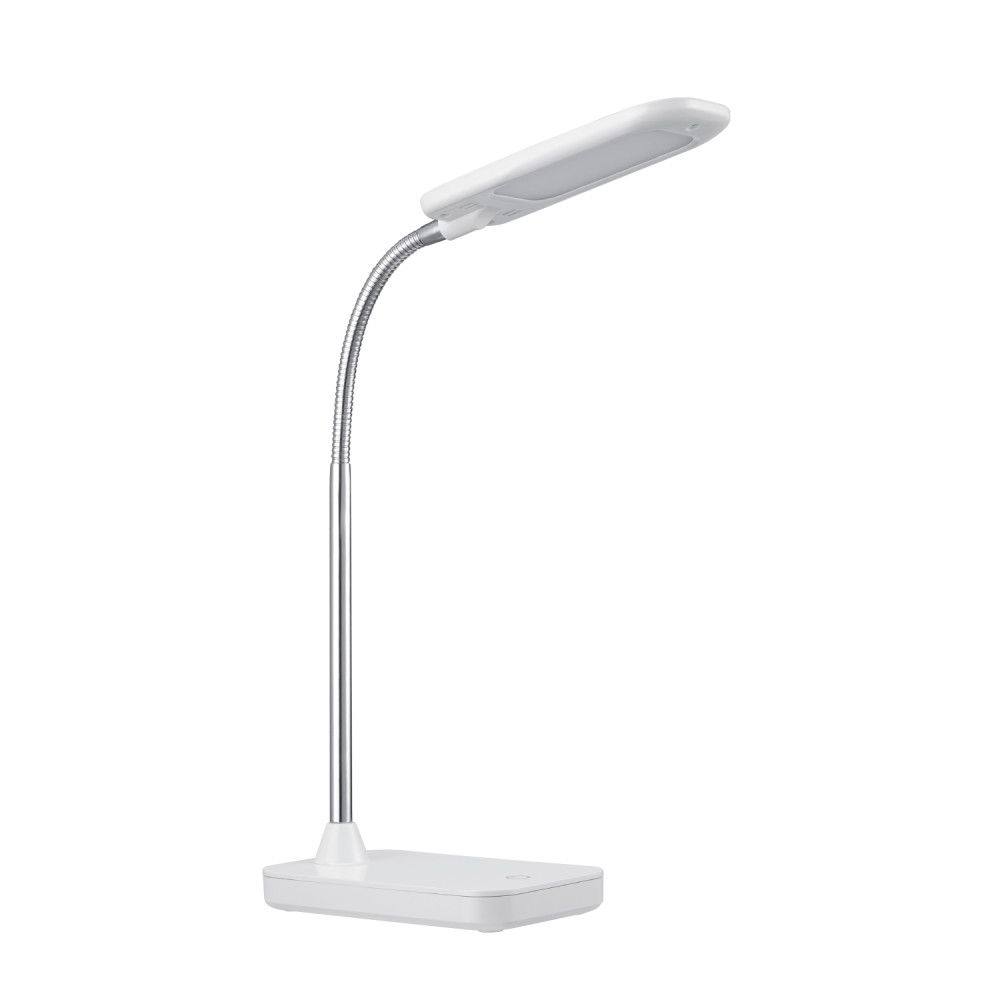 Integrated Led Desk Lamp In White And Chrome for dimensions 1000 X 1000