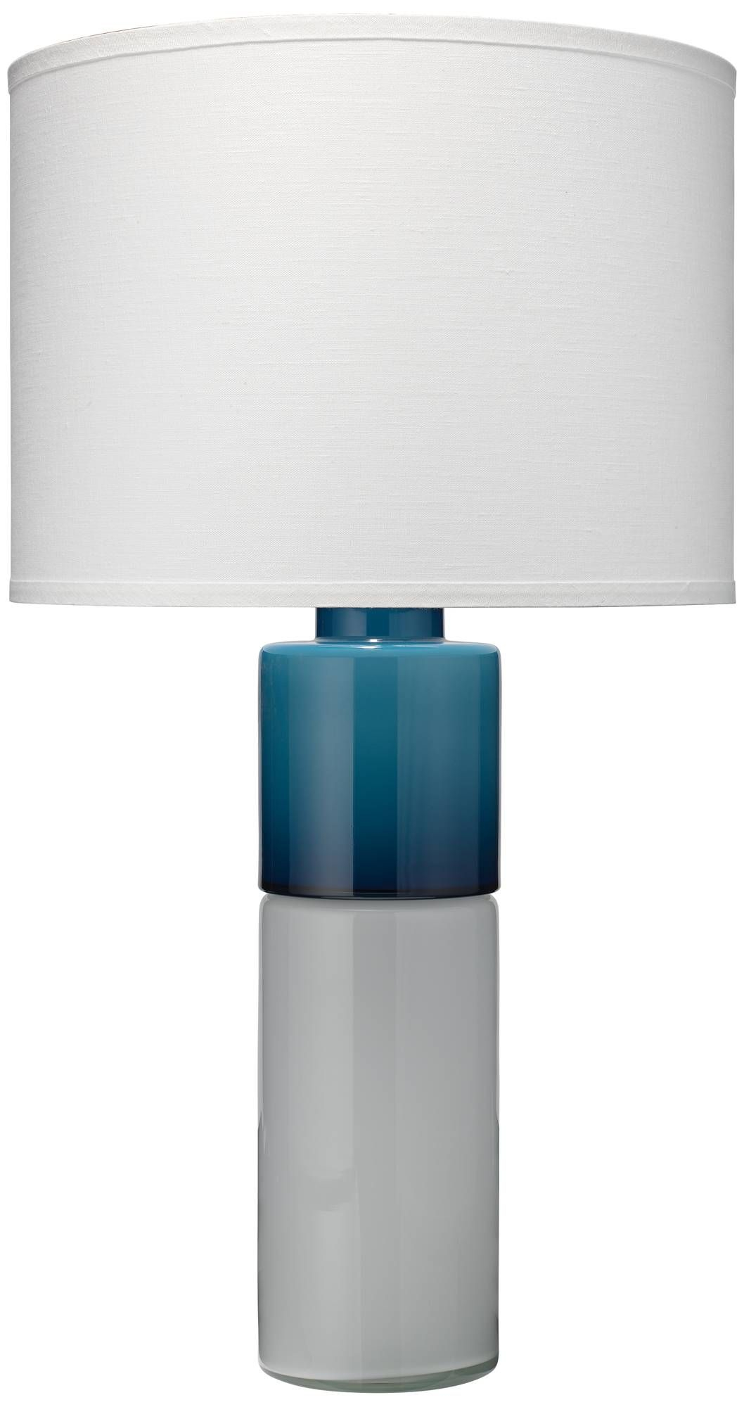 Jamie Young Copenhagen White And Navy Glass Table Lamp pertaining to dimensions 1058 X 2000