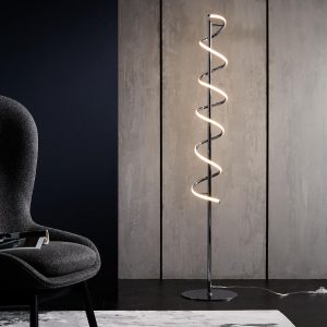 John Lewis Partners Zena Led Twist Floor Lamp Polished with sizing 1080 X 1080