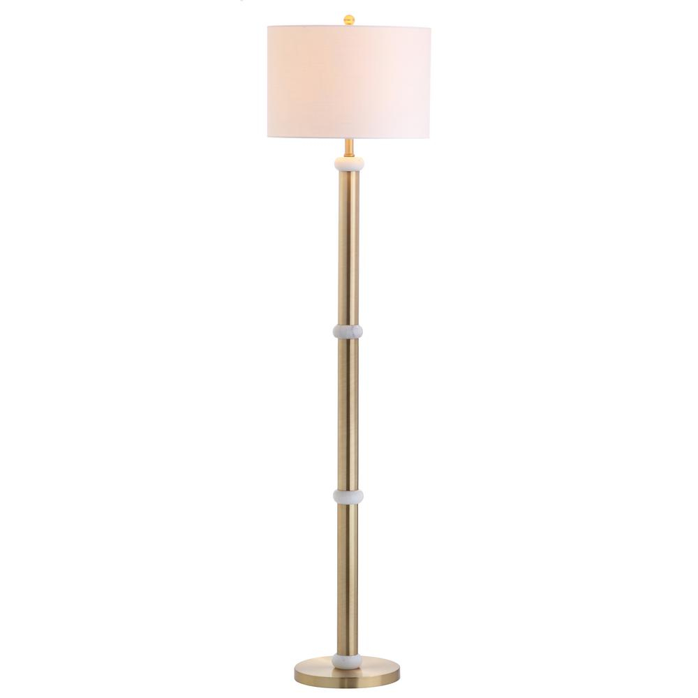 Jonathan Y Gregory 605 In Brass Goldwhite Metalmarble Led Floor Lamp with sizing 1000 X 1000