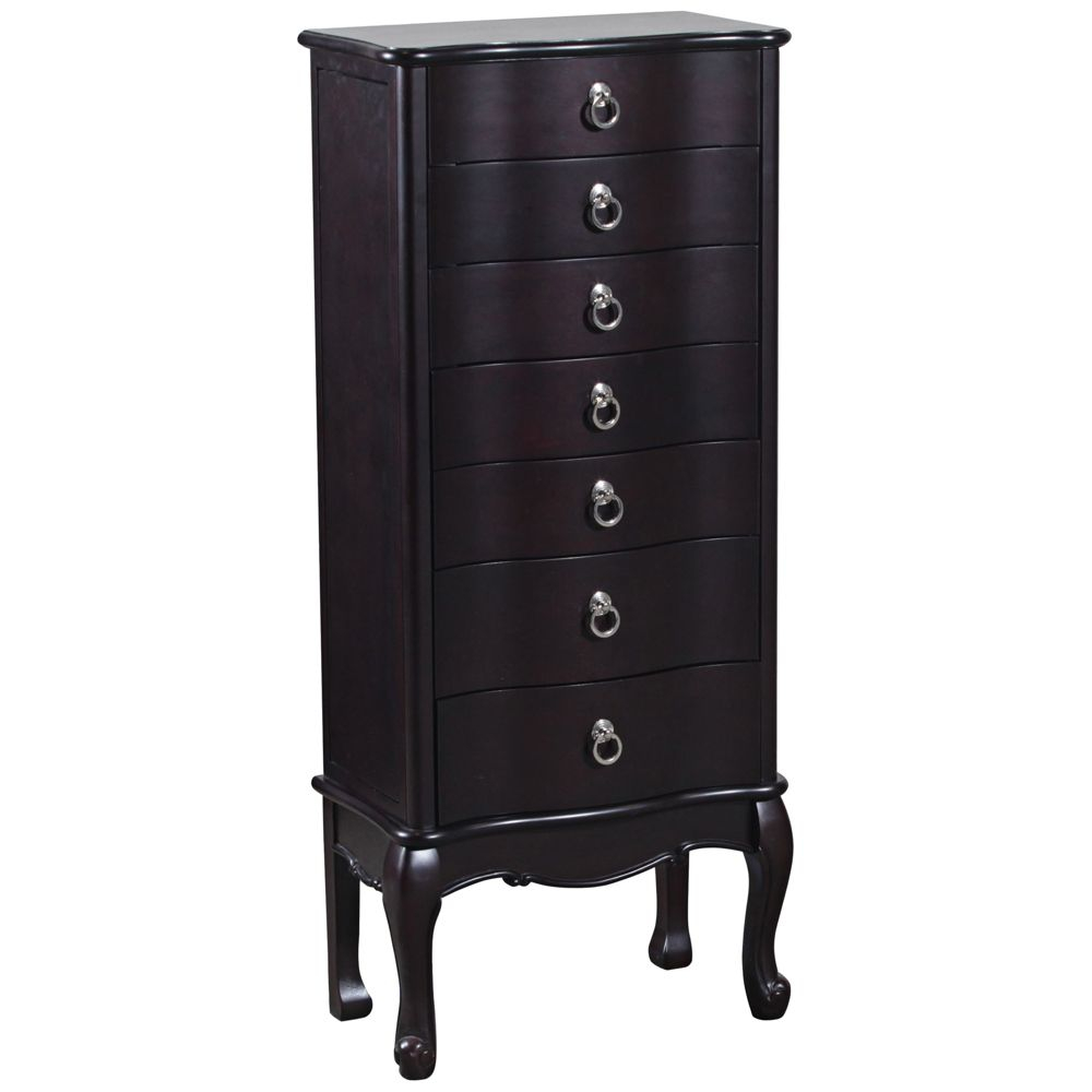 Josie Cognac 7 Drawer Jewelry Armoire Style 32m74 regarding measurements 1000 X 1000