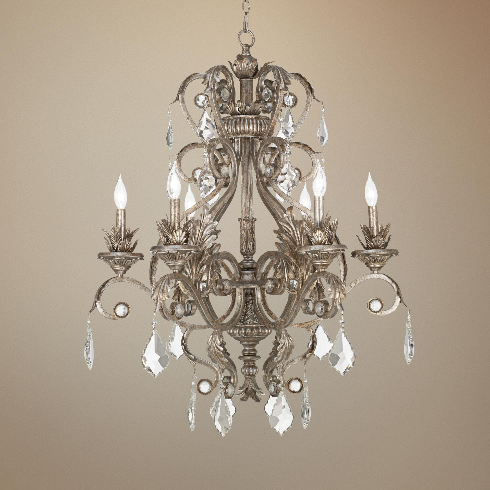 Kathy Ireland 30 Wide Metallic Silver Chandelier W5304 regarding dimensions 2000 X 2000