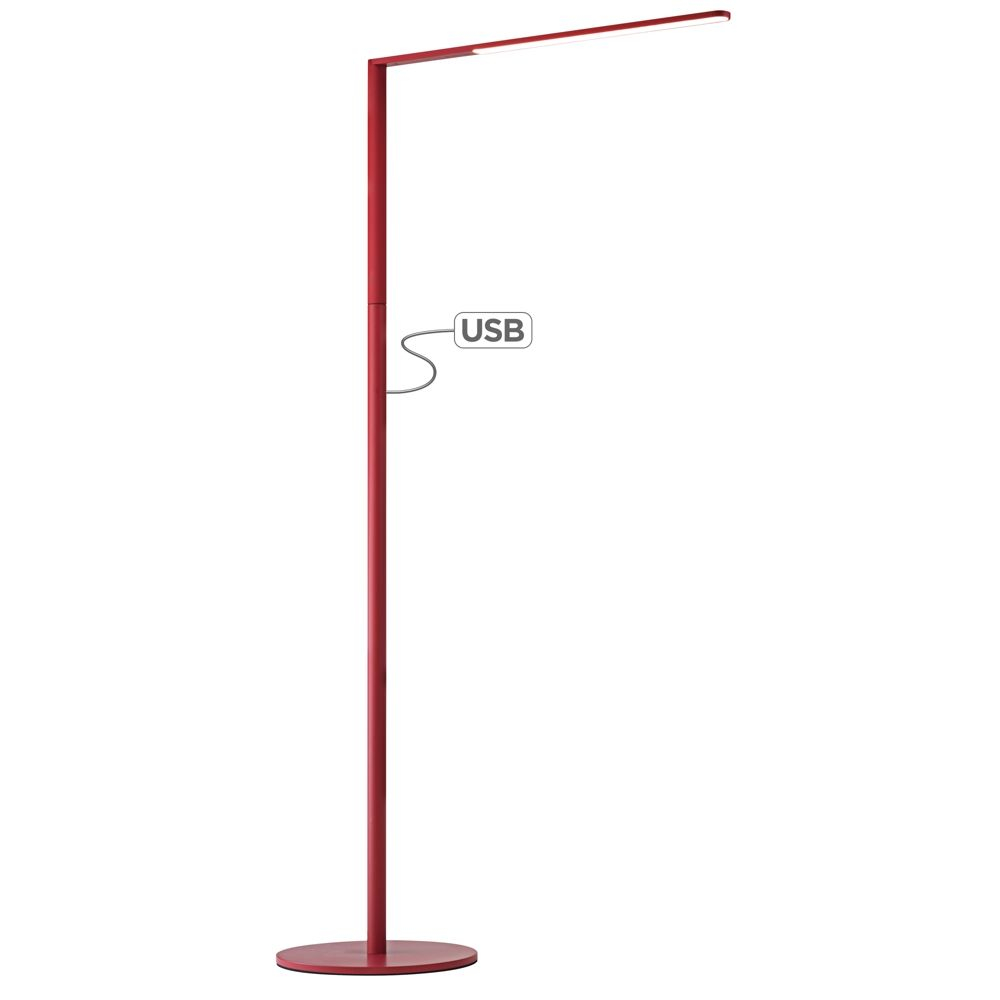 Koncept Lady 7 Matte Red Led Floor Lamp With Usb Port for sizing 1000 X 1000