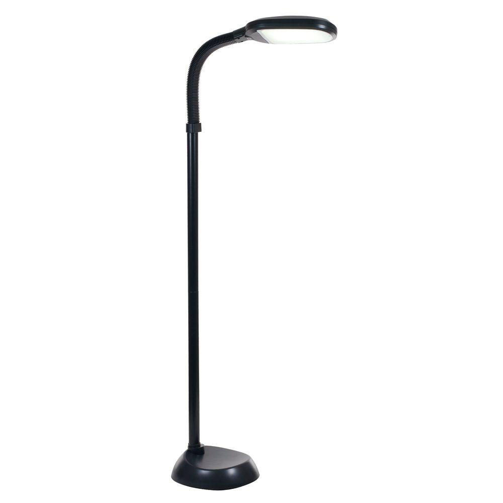 Lavish Home 60 In Black Led Sunlight Floor Lamp With Dimmer Switch pertaining to size 1000 X 1000