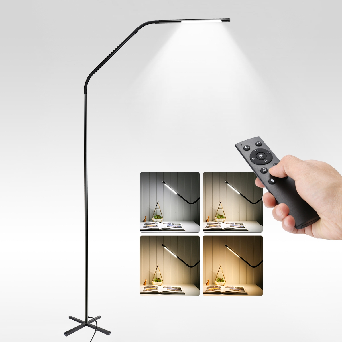 Le Led Floor Lamp Dimmable 6 Lighting Modes Standard Lamps Remote And Touch Control Metal Standing Lamp Height Adjustable For Living Room Bedside with regard to dimensions 1200 X 1200