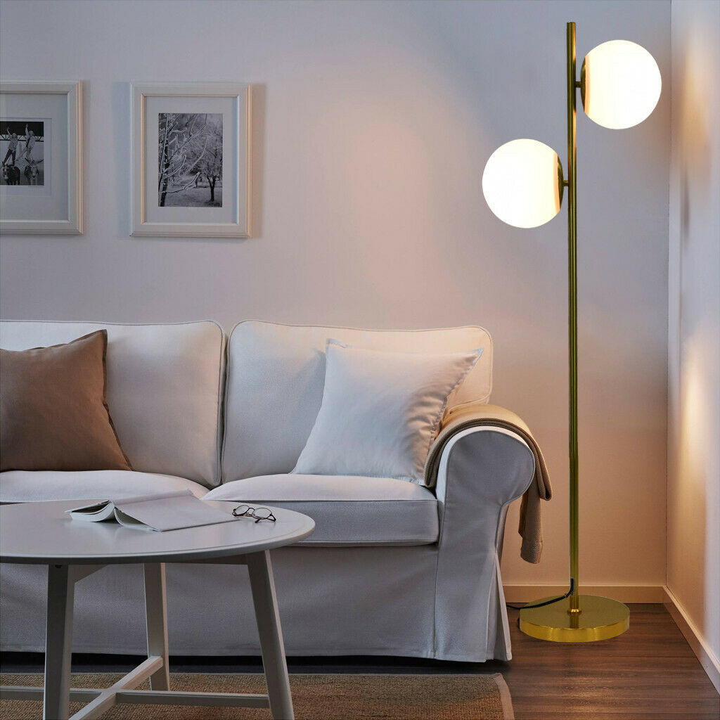 Led Floor Lamp Sphere Standing Light Modern Frosted Glass Globe Lamp 2 Head Usa regarding sizing 1024 X 1024