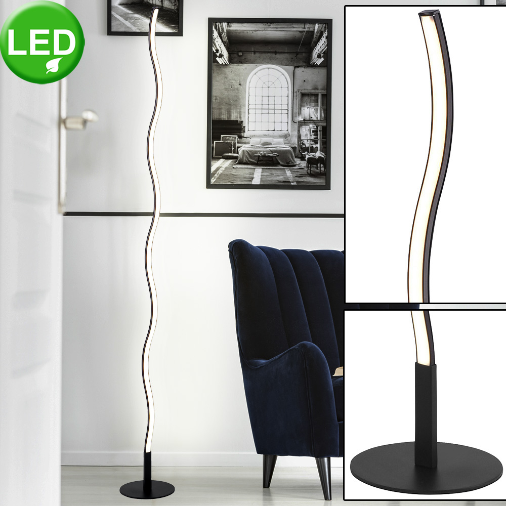 Led Floor Lamp Waves Design Black Height 120 Cm intended for sizing 1000 X 1000