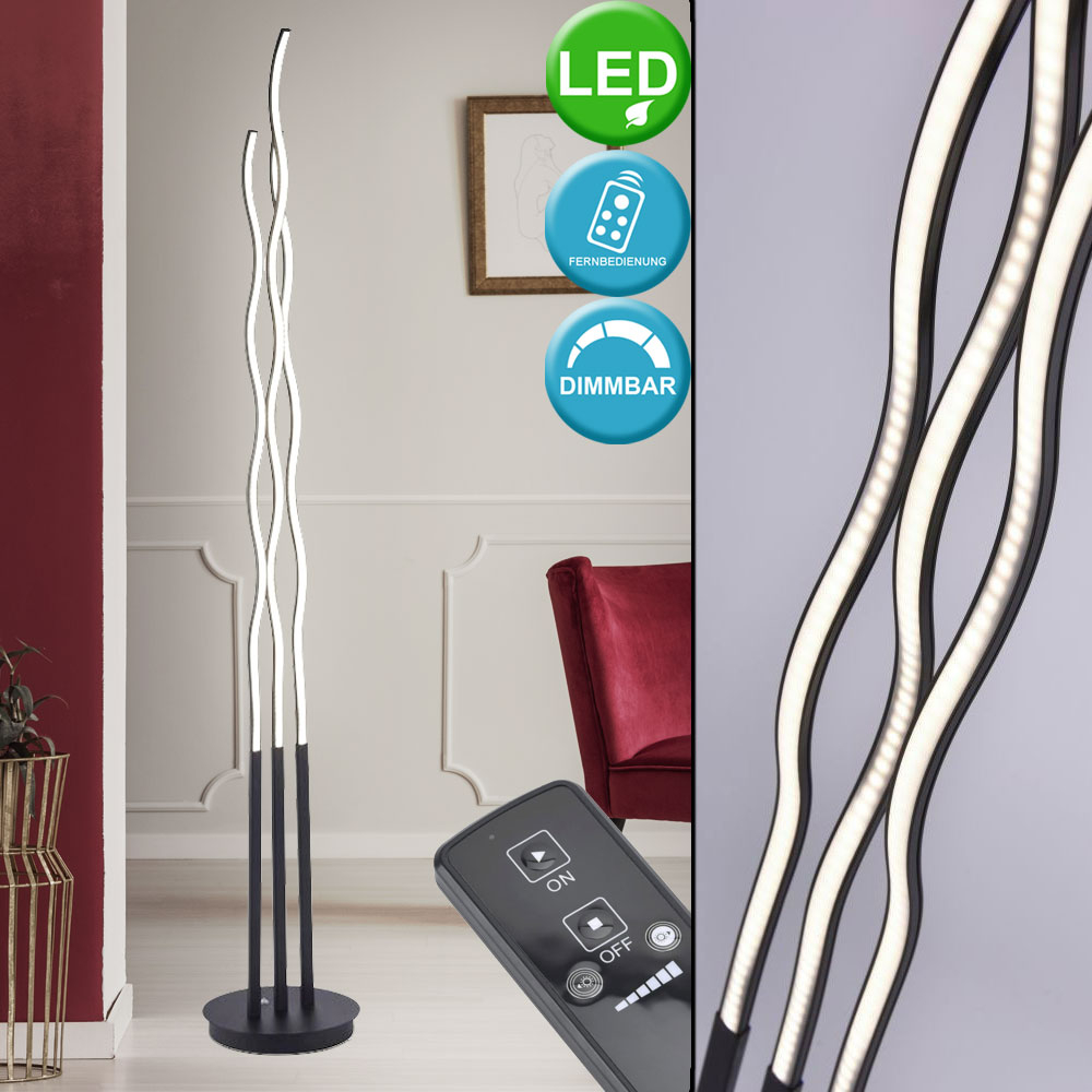 Led Floor Lamp Waves Design Black Height 150 Cm for measurements 1000 X 1000